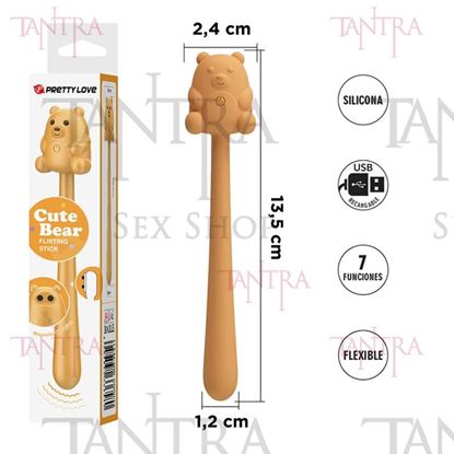 Varita Flirteo Oso Lindo - 7 Modos, Recargable y Suave